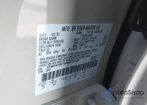 2025 Ford Mustang Mach-E Premium from USA, damaged, VIN 3FMTK3R75SMA39199